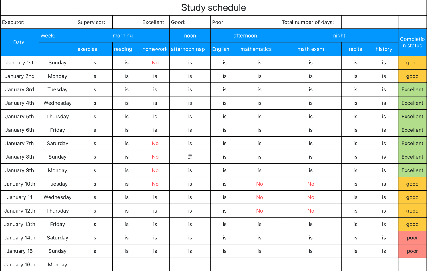 study plan 1